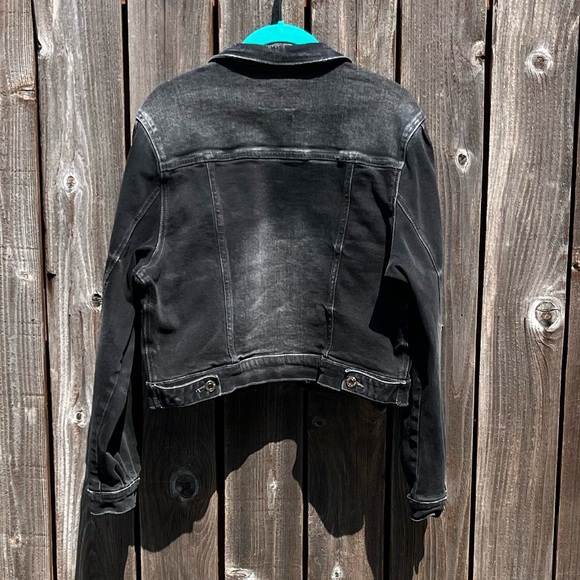 Vervet Los Angeles cropped puff sleeve trucker jean jacket size small - Picture 12 of 17